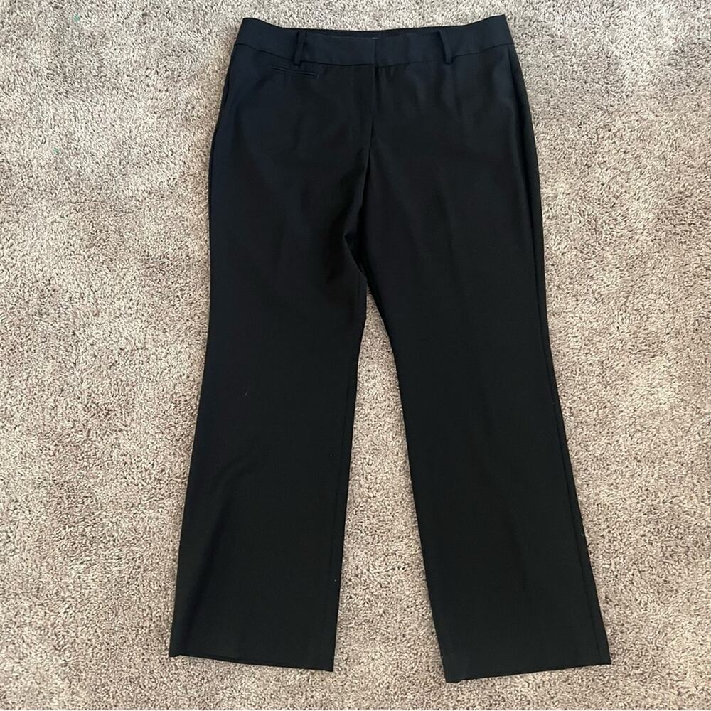Talbots Women 14P Petite Wool Blend Wide Leg Career Navy Heritage Dress Pants - Picture 2 of 14